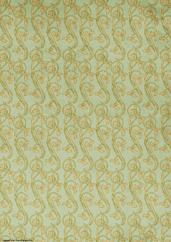 Art Nouveau Delphine Leaf Swirl Paper Green