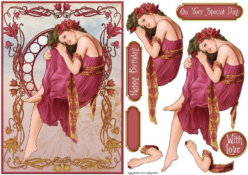 Art Nouveau Delphine Dark Pink