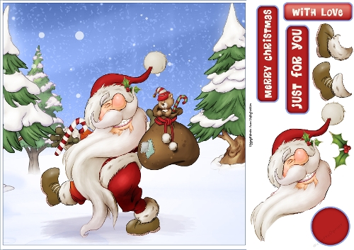 Santa Gnome 6 8x8 Quick Card