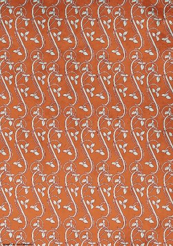 Art Nouveau Delphine Leaf Swirl Paper Peach