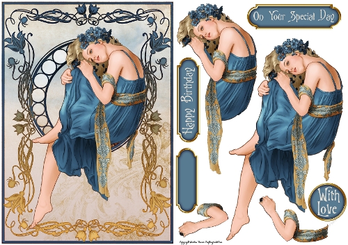 Art Nouveau Delphine Dark Blue