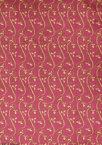 Art Nouveau Delphine Leaf Swirl Paper Dark Pink