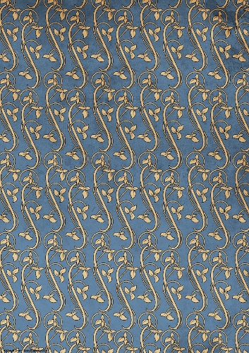 Art Nouveau Delphine Leaf Swirl Paper Dark Blue