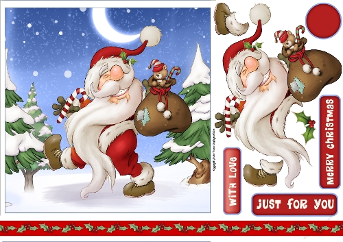 Santa Gnome 6 7x7 Quick Card