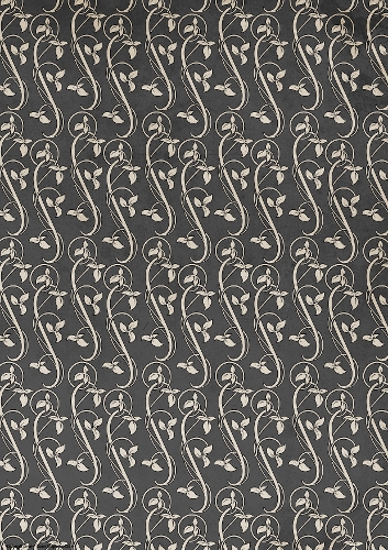 Art Nouveau Delphine Leaf Swirl Paper Black