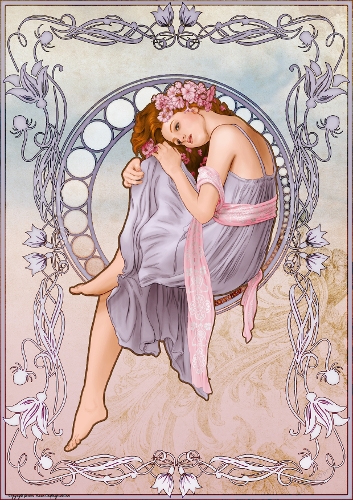 Art Nouveau Delphine A4 Lilac