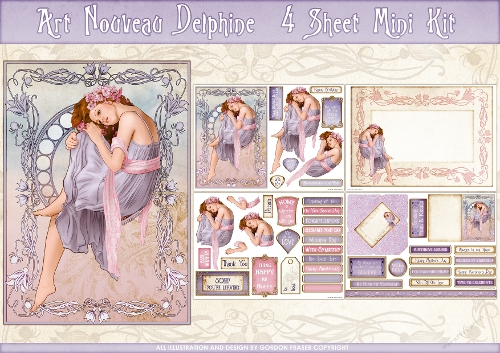 Art Nouveau Delphine 4 Sheet Mini Kit Lilac