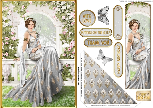 Art Deco Lola Bookmark Card Silver