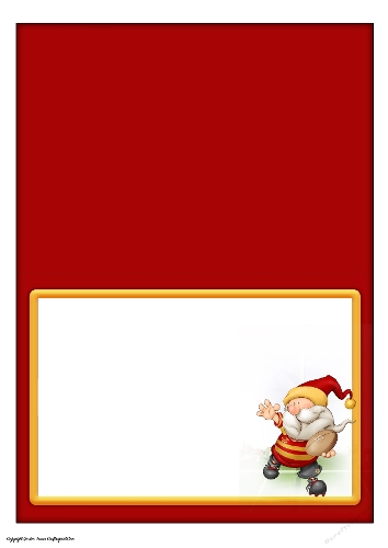 Rugby Gnome Red, Yellow Slider Card Insert