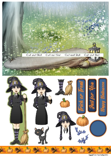 Halloween Witch Slider Card
