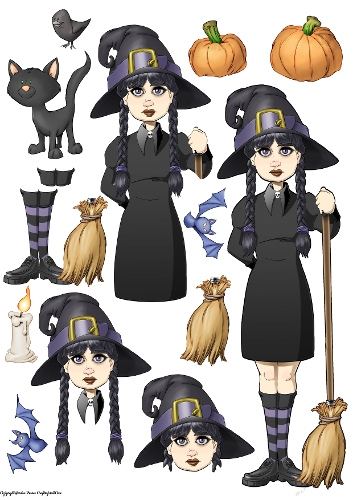 Halloween Witch Decoupage Sheet