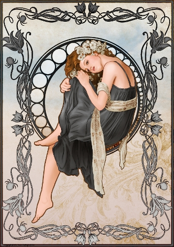 Art Nouveau Delphine A4 Black