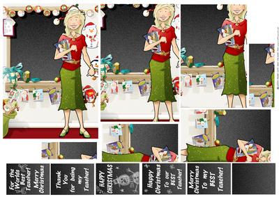 Christmas Thank You Teacher Female Pyramid.