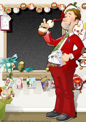 Christmas Thank You Teacher Male A4.