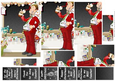 Christmas Thank You Teacher Male Pyramid.