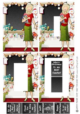 Christmas Thank You Teacher Female Inverted Pyramid.