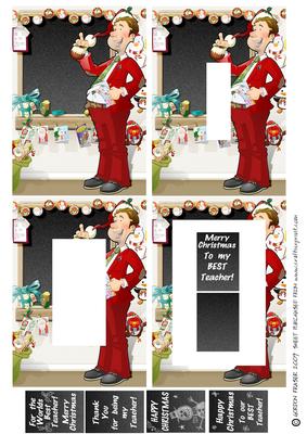 Christmas Thank You Teacher Male Inverted Pyramid.