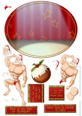 Stripper Santa Dude Wobble Card.