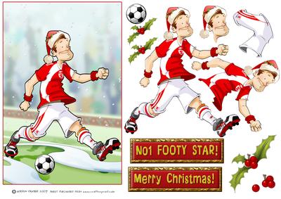 Red and White Christmas Football Dude.