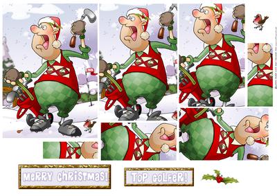 Christmas Crazy Golfer Dude Pyramid.