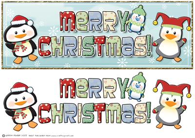 Cute Christmas Penguins Dl Card.