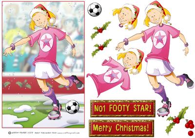 Christmas Football Girl Pink.