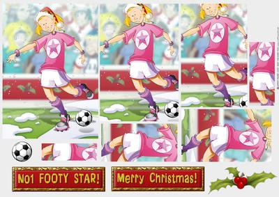 Christmas Football Girl Pink Pyramid.