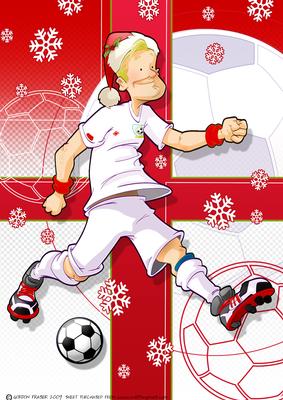 Christmas England Football Dude A4.