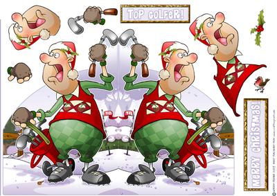 Christmas Crazy Golfer Dude Shaped.