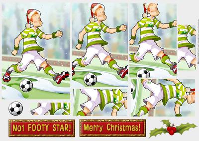 Green and White Christmas Football Dude Pyramid.