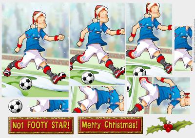 Blue, Red and White Christmas Football Dude Pyramid.