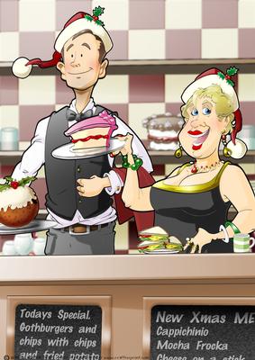 Christmas Cafe Couple A4