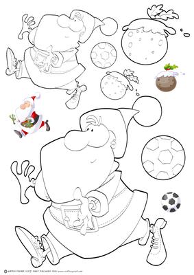 Football Santa Dude Digi Stamp.