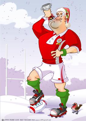 Chrstmas Rugby Dude Wales A4.