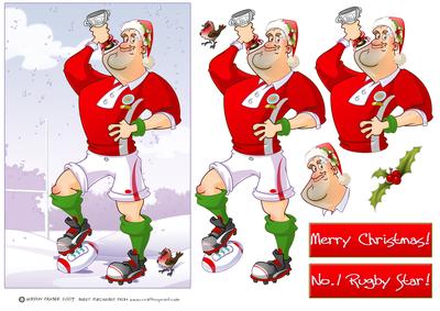 Christmas Rugby Dude Wales.