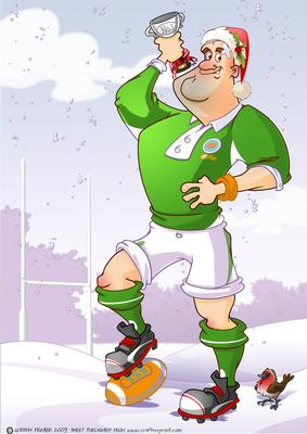 Chrstmas Rugby Dude Ireland A4.