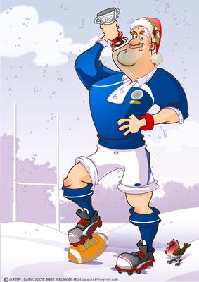 Christmas Rugby Dude Scotland A4.