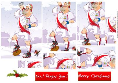Christmas Rugby Dude England Pyramid.