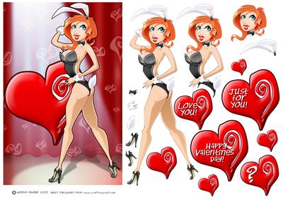 Valentines Day Bunny Girl.