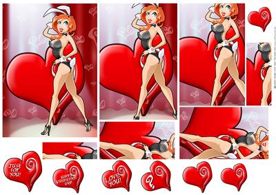 Valentines Day Bunny Girl Pyramid.