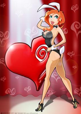 Valentines Day Bunny Girl A4.