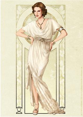 Art Deco Lady Elise (cream) A4