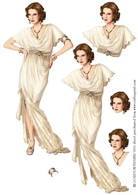 Art Deco Lady Elise (cream) Decoupage Sheet