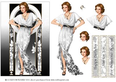 Art Deco Lady Elise (white)