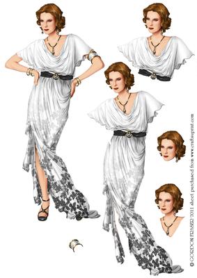 Art Deco Lady Elise (white) Decoupage Sheet