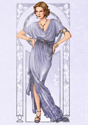 Art Deco Lady Elise (lilac) A4