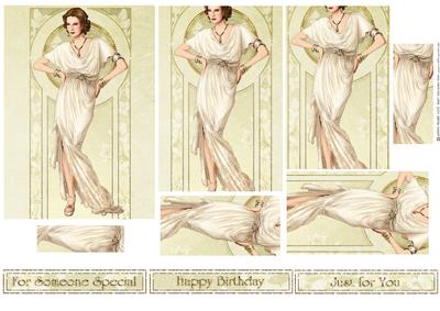 Art Deco Lady Elise (cream) Pyramid