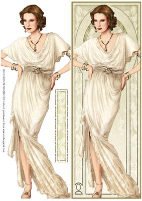 Art Deco Lady Elise (cream) Large Dl
