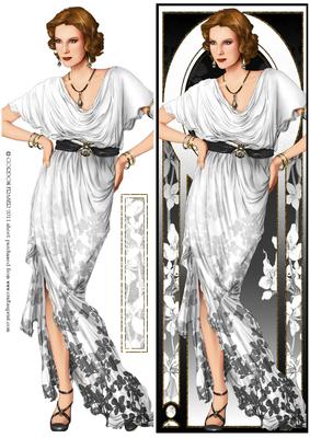 Art Deco Lady Elise (white) Large Dl