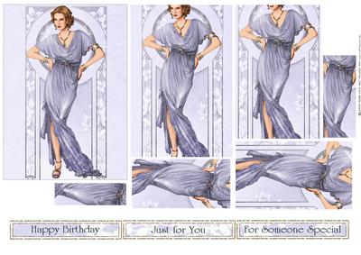 Art Deco Lady Elise (lilac) Pyramid